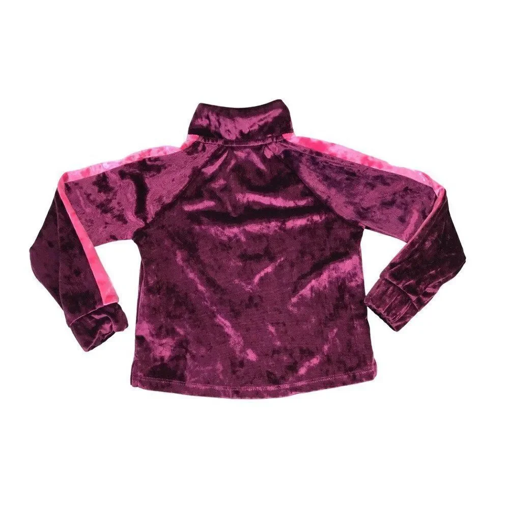 Nike Toddler Dark Pink Velour Zip Front Logo Jacket Size 2T